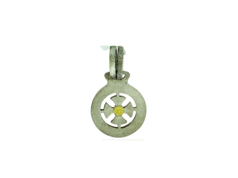 Gurhan 925 Sterling Silver With Yellow Gold Accent  Raw Life Small Cross Pendant 