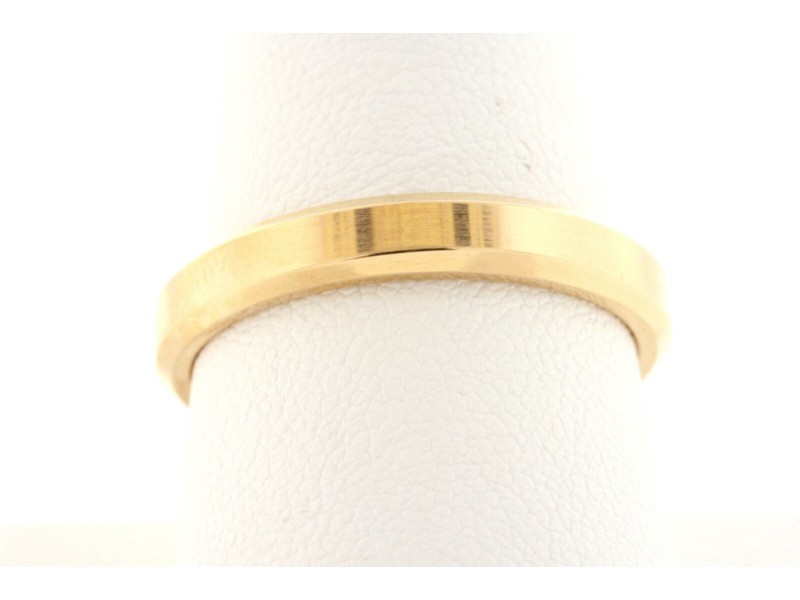 David Yurman 18k Gold Beveled Wedding Band Ring 4mm Yellow 8.75 Rose 10.5