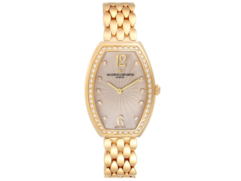 Vacheron Constantin Egerie Rose Gold Diamond Ladies Watch 25540 Box Papers