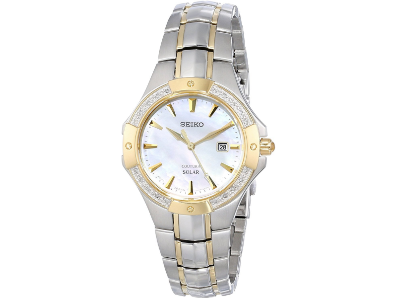 NWOT Ladies Seiko Coutura SUT124 Solar Mother Of Pearl & Diamond Two Tone  Watch | Seiko | Buy at TrueFacet