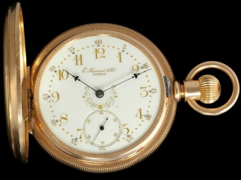 1883 E. HOWARD & Co. Antique 18 Size Pocket Watch - Fancy Dial - 14K Gold
