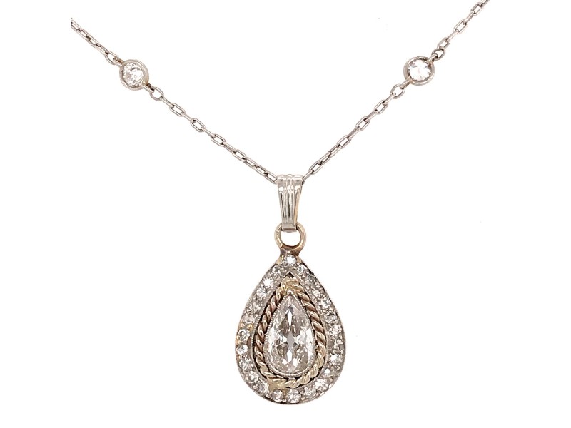 Diamond By the Yard Pear Shaped Cut Diamond Necklace