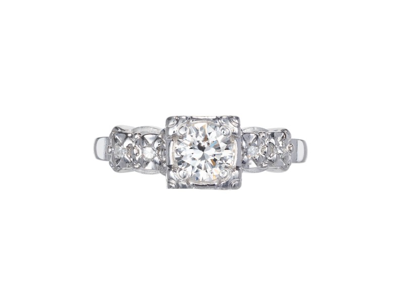 .50 Carat Diamond Gold Mid-Century Engagement Ring