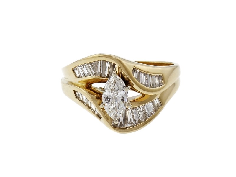 Marquise & Baguette Diamond Cluster Ring