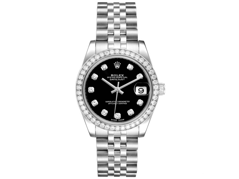 Rolex Datejust Midsize 31 Steel White Gold Diamond Watch 
