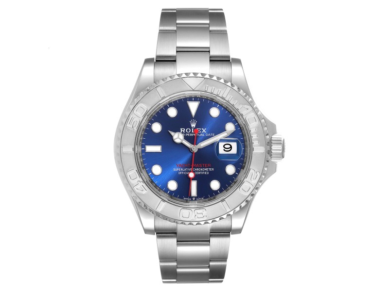 Rolex Yachtmaster Stainless Steel Platinum Blue Dial Watch