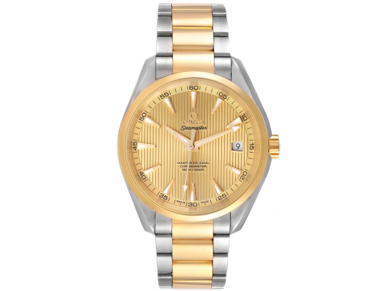 Omega Seamaster Aqua Terra Steel Yellow Gold Watch 