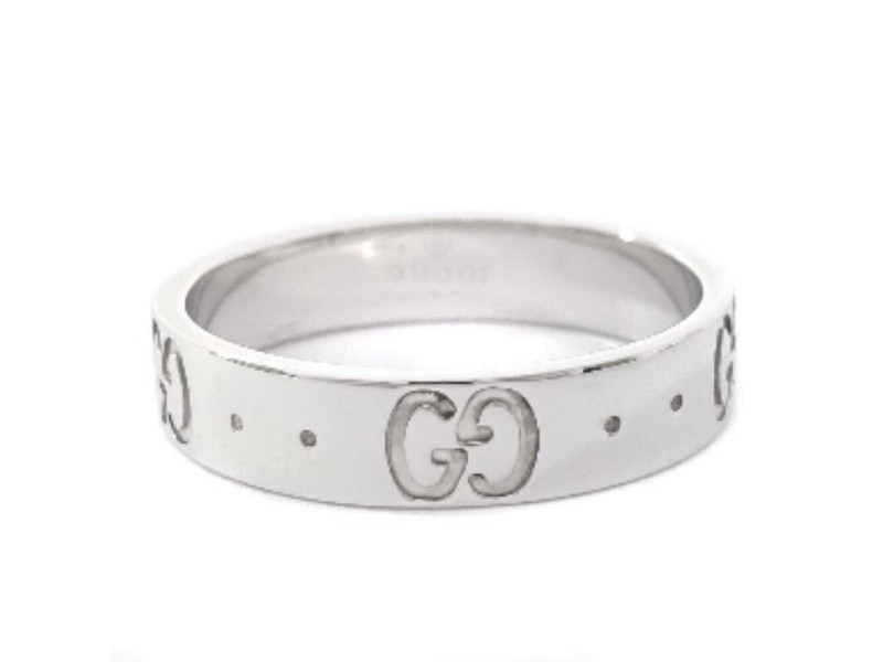 GUCCI 18k white gold icon Ring