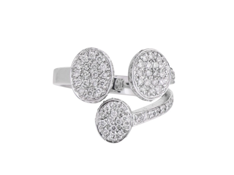 Charming Unique 18k White Gold Diamond Ring