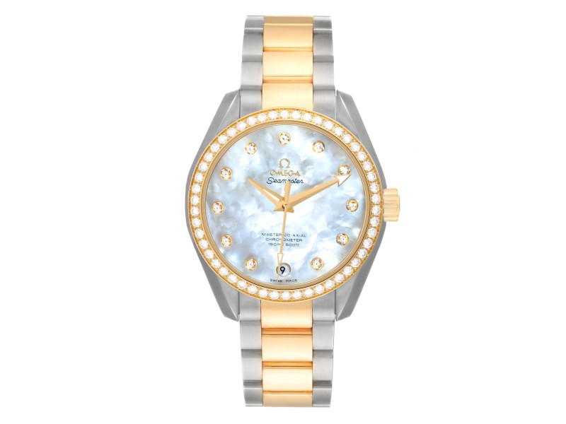 Omega Aqua Terra Steel Yellow Gold Diamond Watch