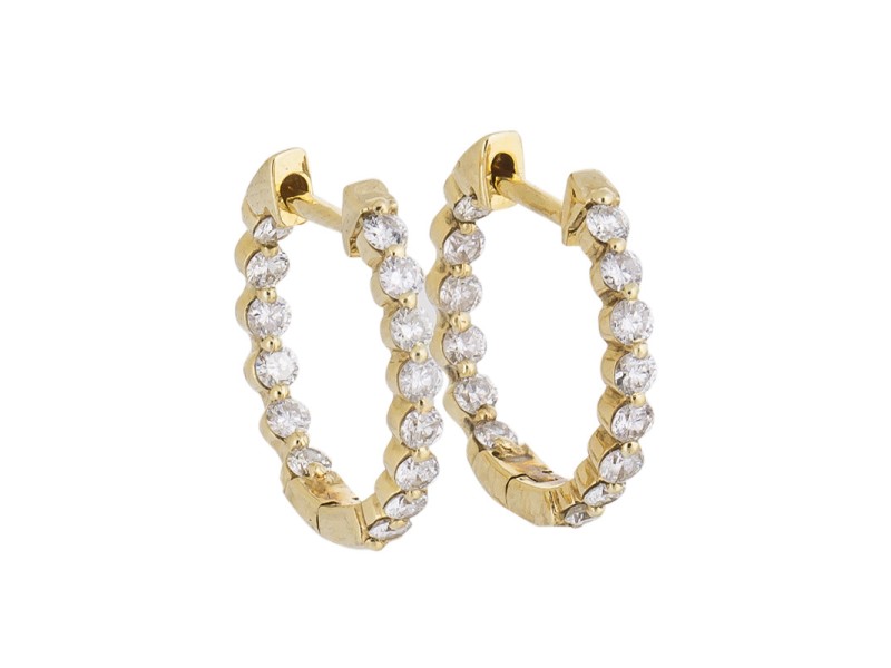 Dainty Elegant 18k Yellow Gold 0.63 Ct. Diamond Earrings