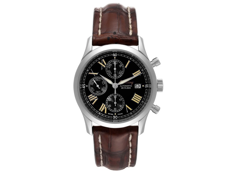 Breitling Grand Premier Chronograph Black Dial Steel Mens Watch 