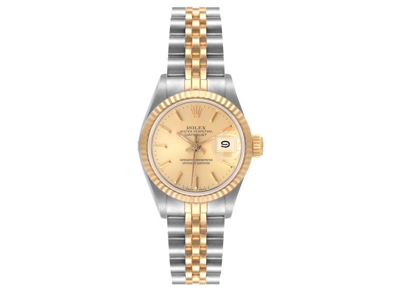 Rolex Datejust Steel Yellow Gold Fluted Bezel Ladies Watch 