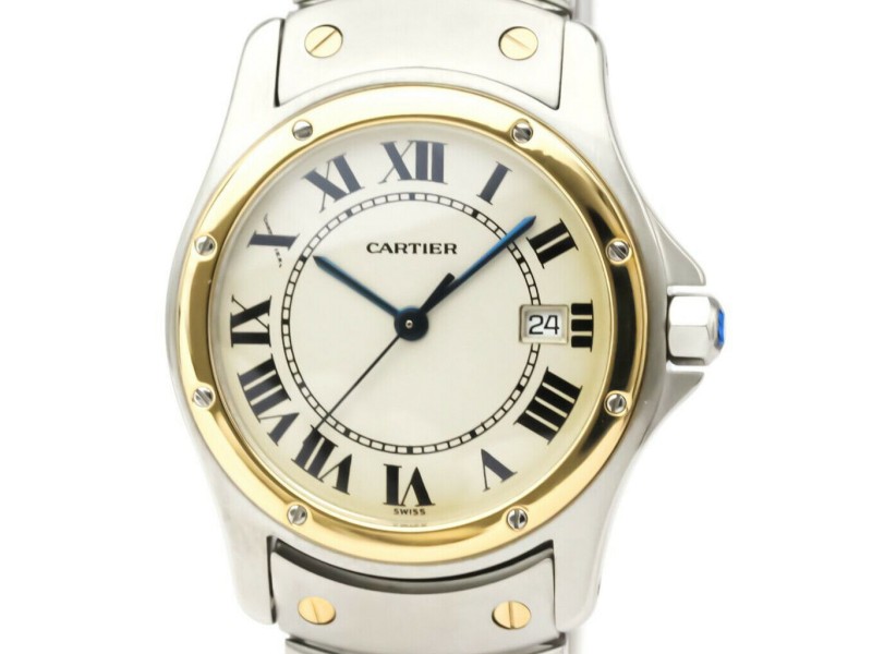 CARTIER Santos Cougar Stainless steel 18K Yellow Gold Quartz Watch LXGoodsLE-401