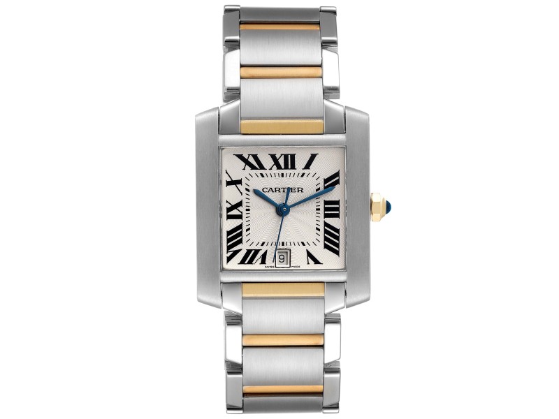 Cartier Tank Francaise Steel Yellow Gold Large Mens Watch  