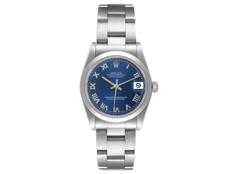 Rolex Midsize Datejust 31 Blue Dial Steel Ladies Watch 