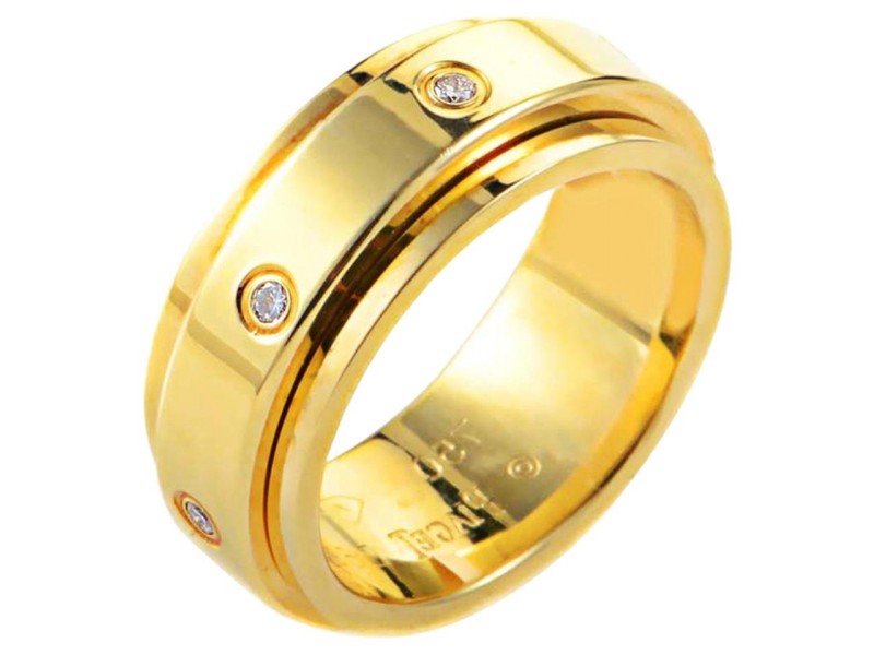 Piaget G34PJ6 18K Yellow Gold Diamond Ring Size 6.75 EU: 54