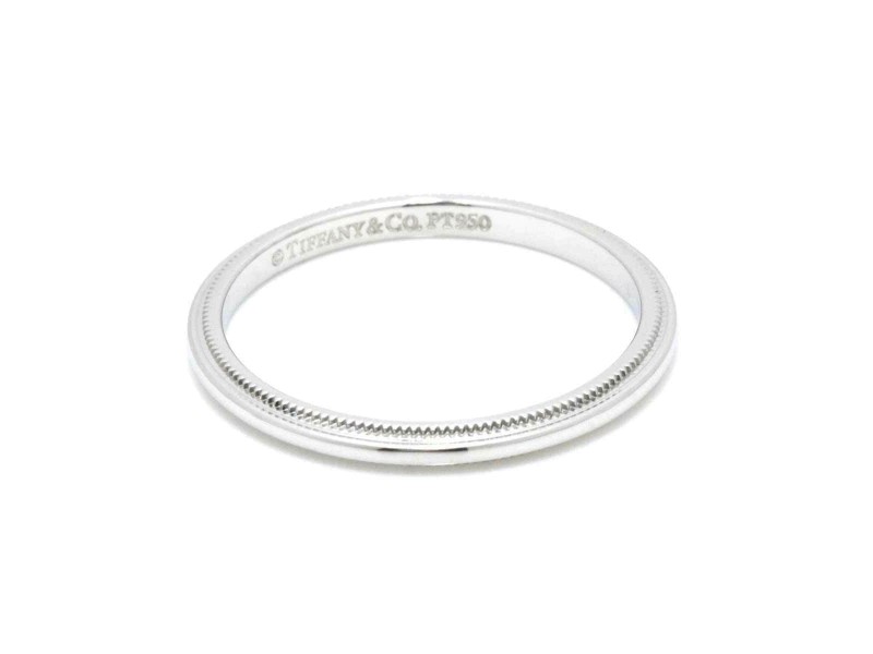 TIFFANY & CO Platinum Milgrain Ring