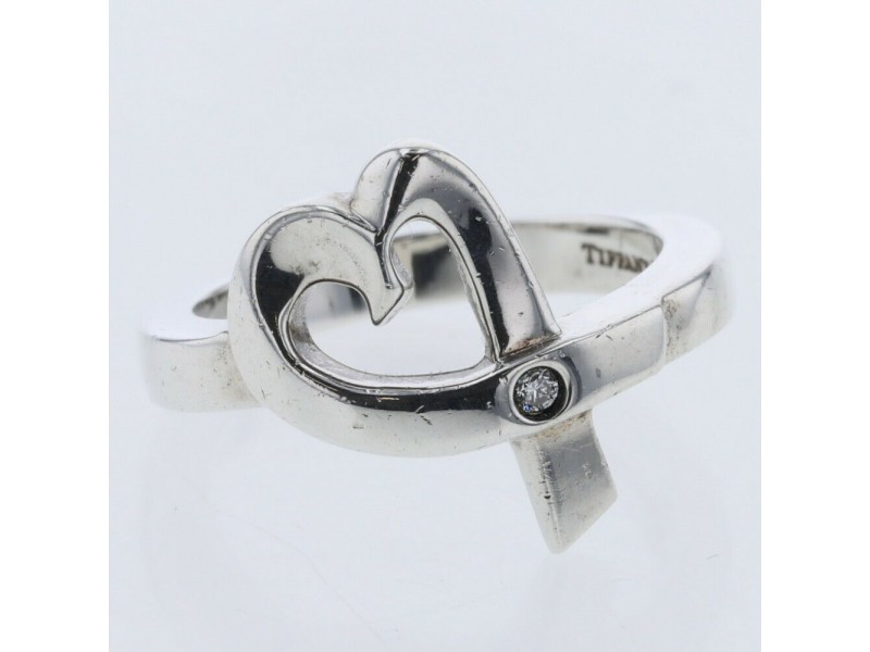 TIFFANY & Co 925 Silver Rubbing heart Ring LXGBKT-690