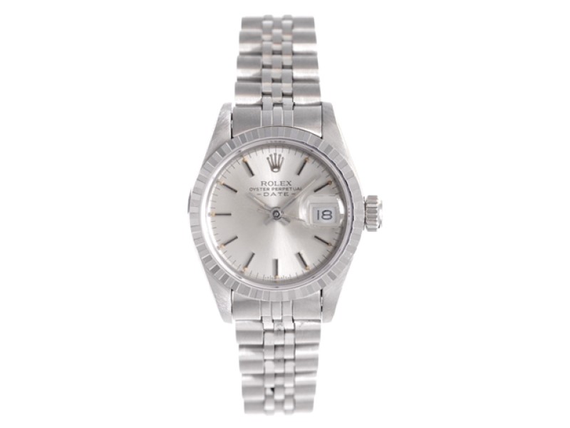 Rolex Date 69240 Stainless Steel Silver Dial 26mm Womens Watch