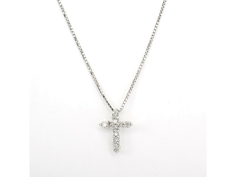 Platinum and Diamond Cross Necklace