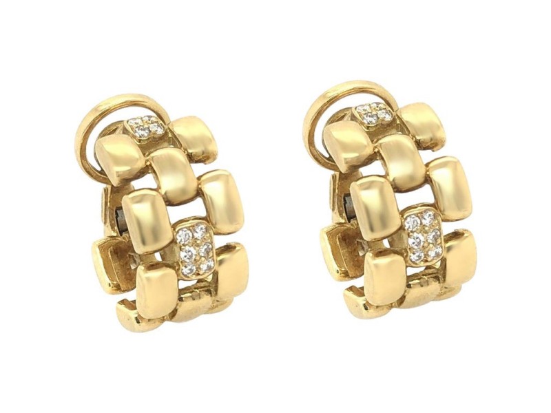 Cartier Post Ear Clip Earring Set with 0.30 Carat of Diamond