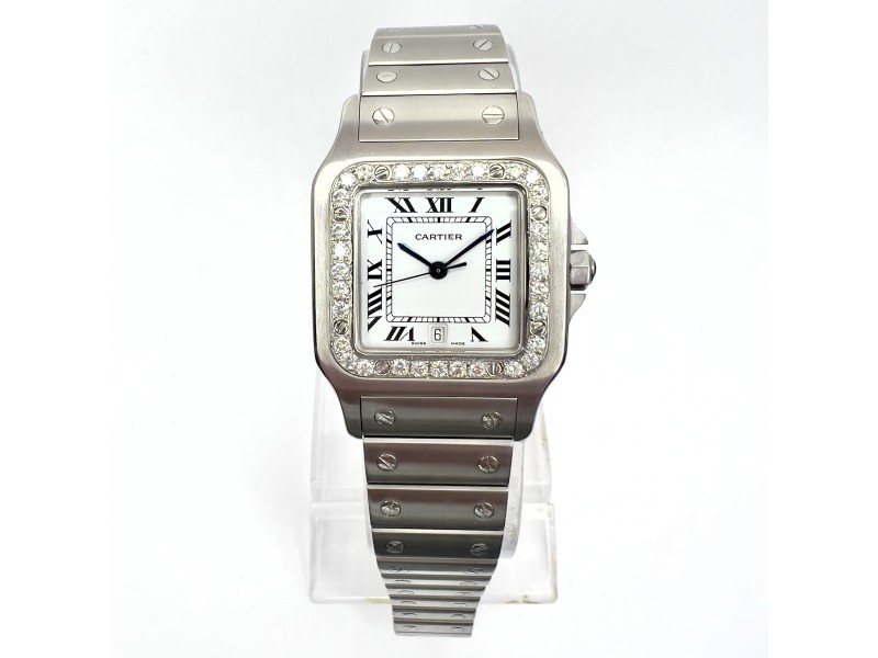 CARTIER SANTOS GALBEE 29mm Quartz Steel  Diamond Watch