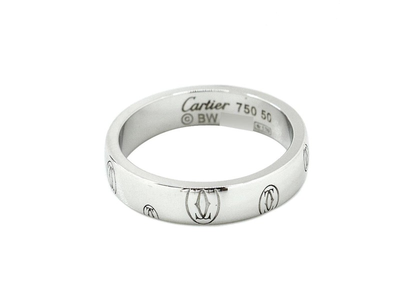 Cartier 18K White Gold US:5.25 Happy Birthday Ring SKYJN-419