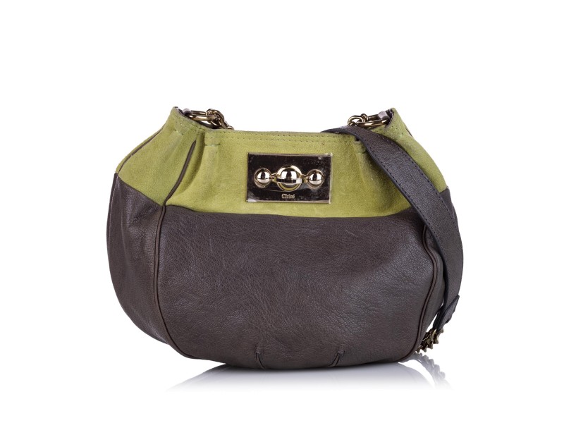 Chloe Color Block Leather Shoulder Bag