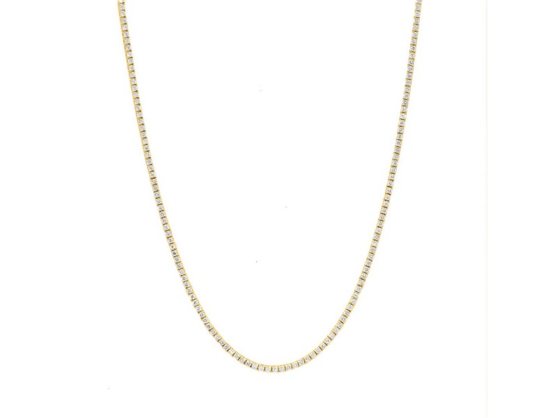 True 14k Yellow Gold 6.89ct Diamond Necklace