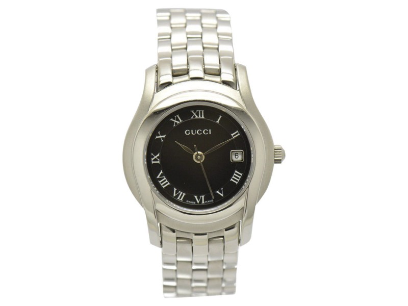 Gucci 5500L Date Stainless Steel 27mm Watch   