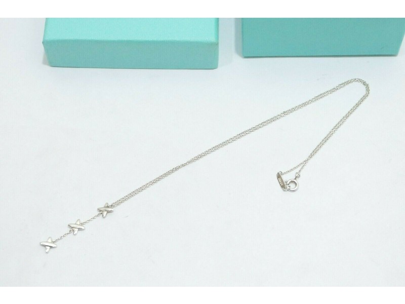 Tiffany & Co 925 Silver Triple X Dangle Necklace
