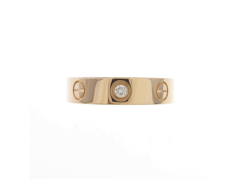Cartier Mini Love 18k Pink Gold Diamond Ring