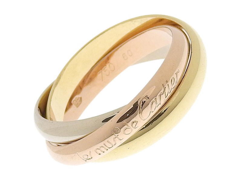 CARTIER Tri-color Gold Trinity US 10 Ring  