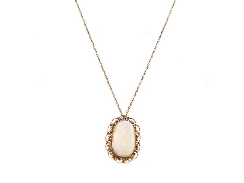 14k Yellow Gold and Opal Necklace