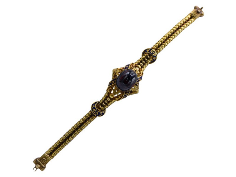 Hunt & Roskell Victorian Cabochon Garnet Bracelet
