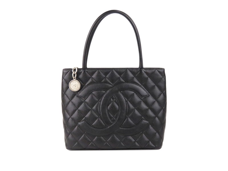 Chanel Medallion Caviar Leather Tote Bag