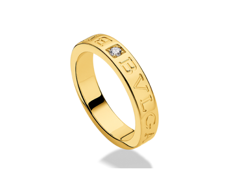 Bvlgari Bulgari 18K Yellow Gold and Diamond Band Ring AN854462