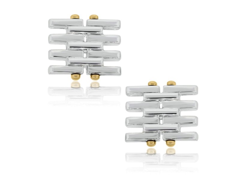 Tiffany 18K Yellow gold and Sterling Silver Gate Cufflinks