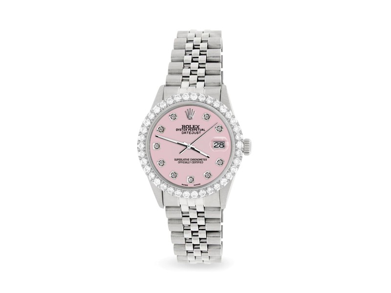 Rolex Datejust 36MM Steel Watch with 3.05Ct Diamond Bezel/Orchid Pink Diamond Dial