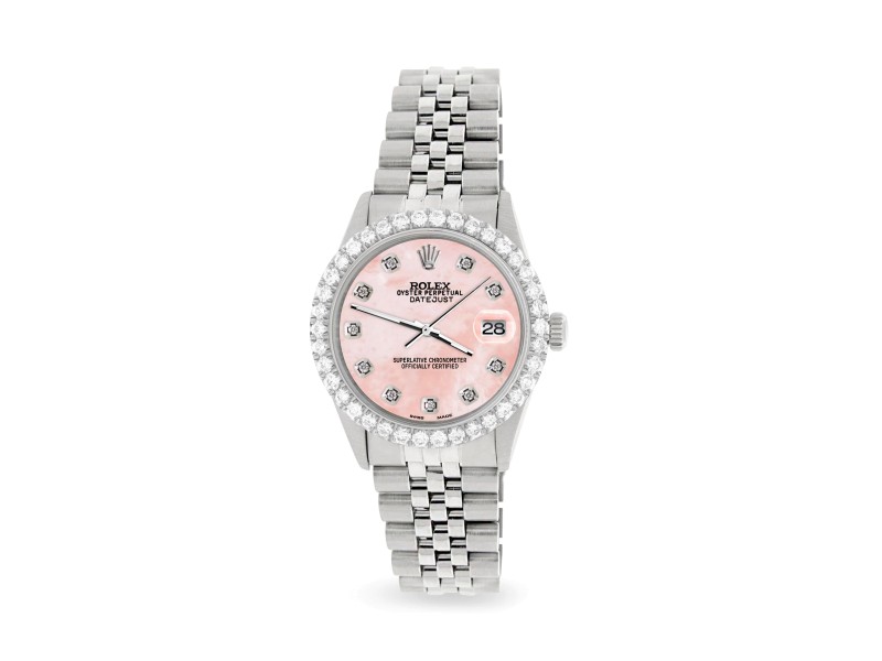 Rolex Datejust 36MM Steel Watch with 3.05Ct Diamond Bezel/Royal Pink Diamond Dial