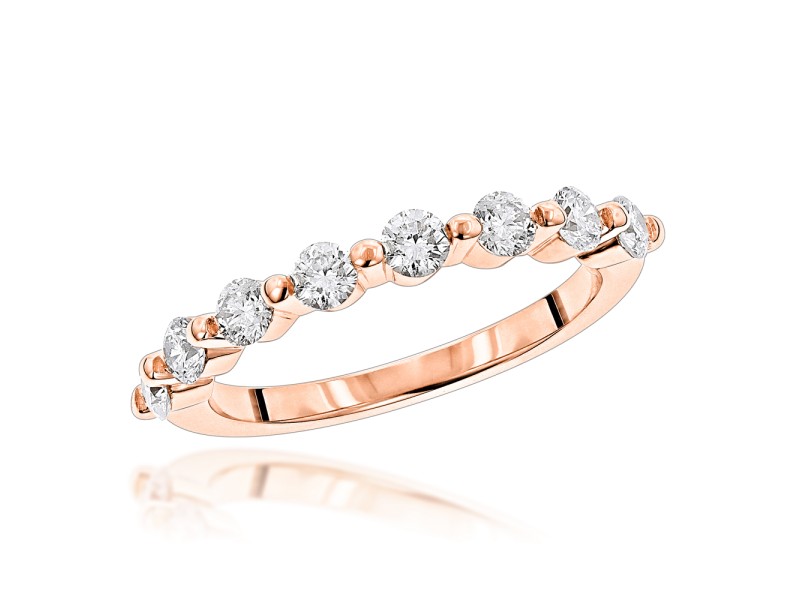 Ultra Thin Ladies 1 Row Diamond Ring 0.5ct 14k Gold Ring