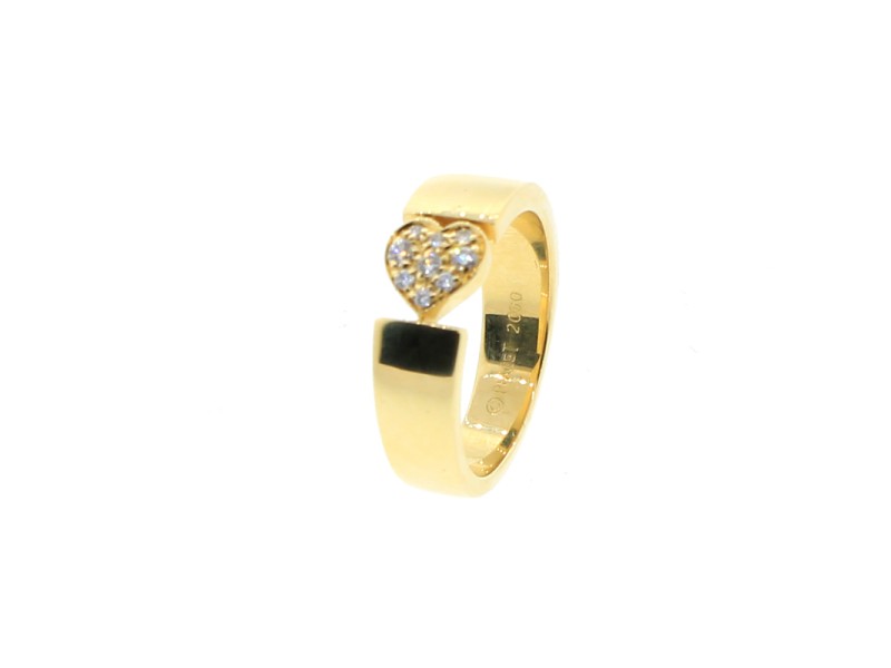 Piaget 18K YG Diamond Small Heart Ring