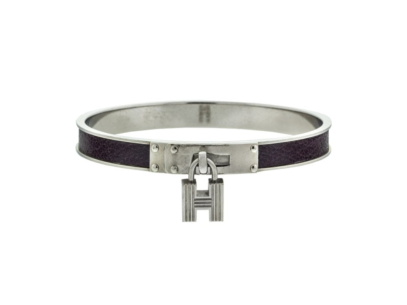 Hermes H Lock Purple Pattern Cuff