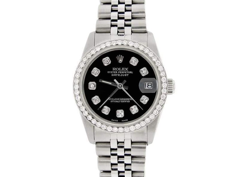Rolex Datejust 41 Steel Jubilee Bracelet Watch Diamond Bezel/Lugs/Sides/Black Dial