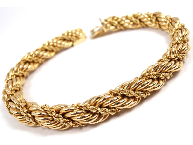 Tiffany & Co. 14K Yellow Gold Wide Rope Bracelet
