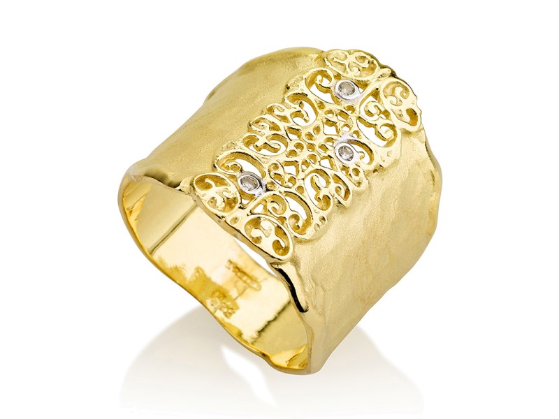 I.Reiss 14K Yellow Gold 0.03 Ring Size 7