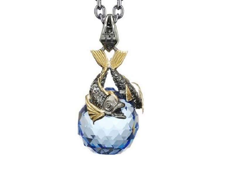 Stephen Webster Stainless Steel/Yellow Gold Plated Sapphire Cystal & Diamond Necklace