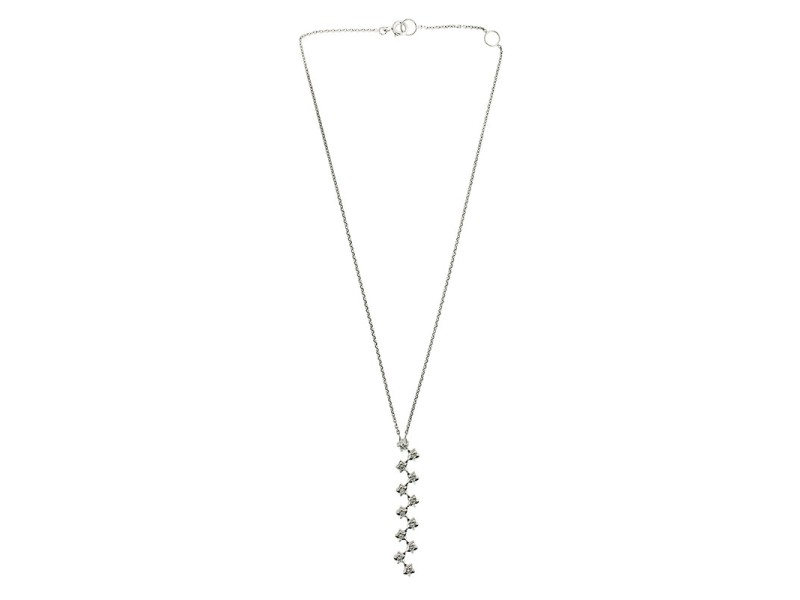 Chanel 18k White Gold Star Motif Diamond Necklace