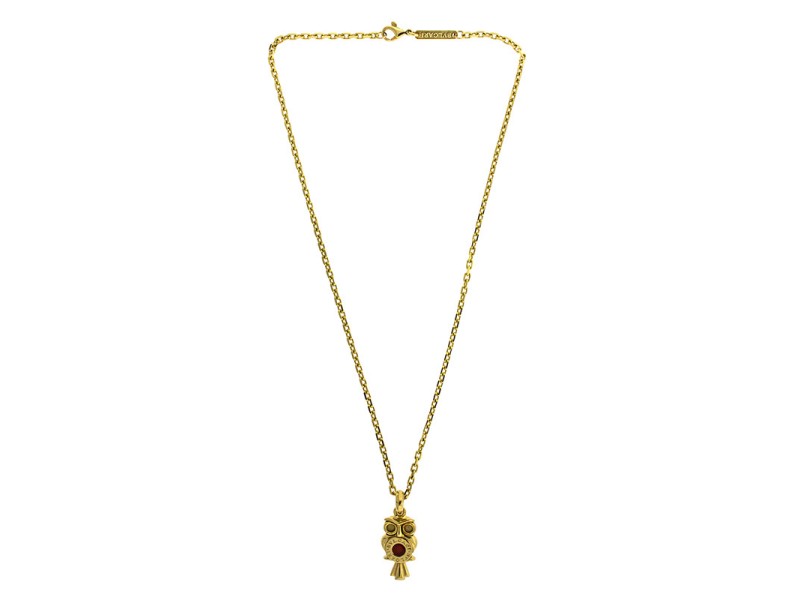 18k Yellow Gold Bvlgari Owl Necklace